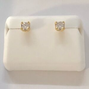 Gold over 925SS Moissanite Stud screw backs